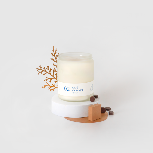 chandelle parfumée de soya café caramel