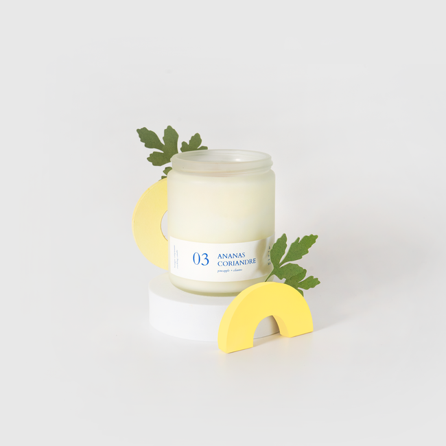 chandelle parfumée de soya ananas coriandre