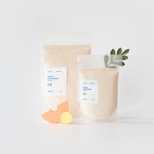 lait de bain hydratant pêche gingembre
