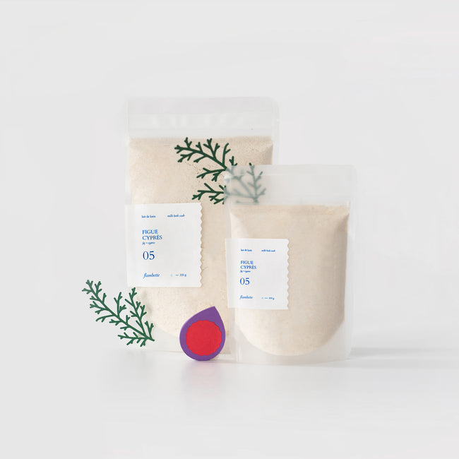 Emballage lait de bain hydratant figue cyprès
