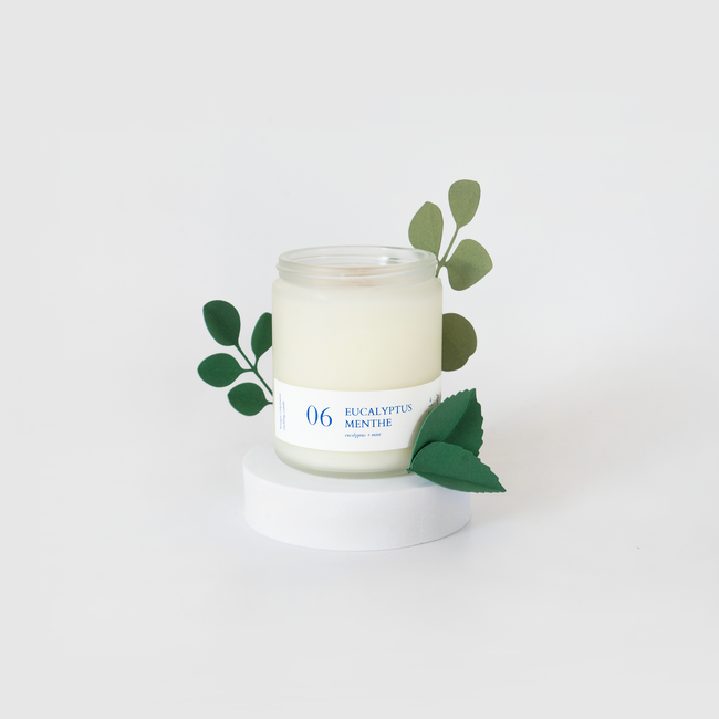 Bougie parfumée de soya eucalyptus menthe
