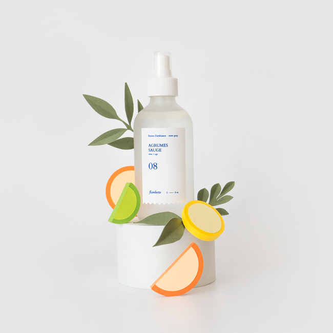 bruine d'ambiance parfum de maison agrumes sauge
