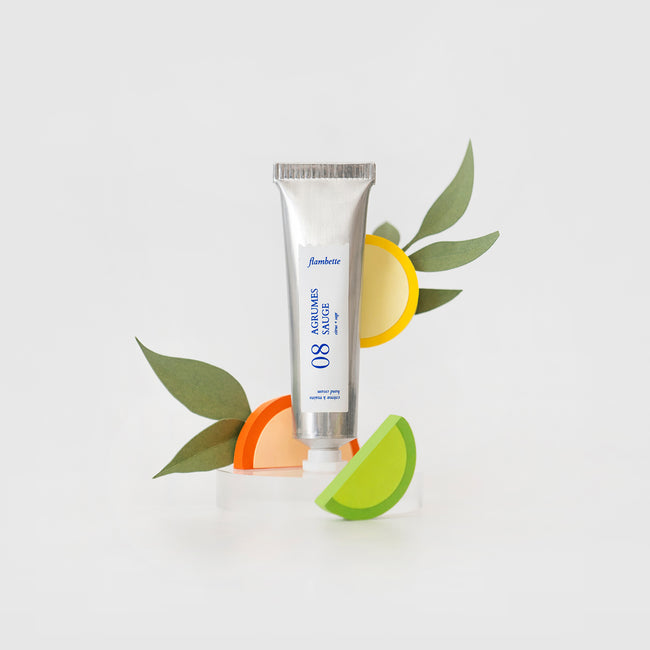 tube de crème à mains hydratante agrumes sauge