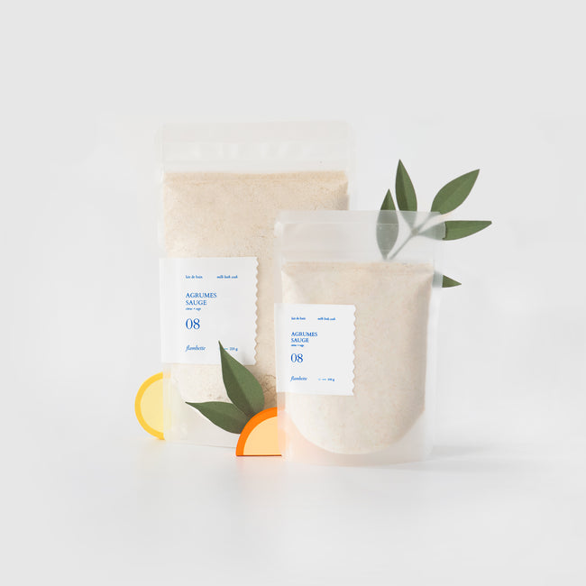 Emballage lait de bain hydratant agrumes sauge