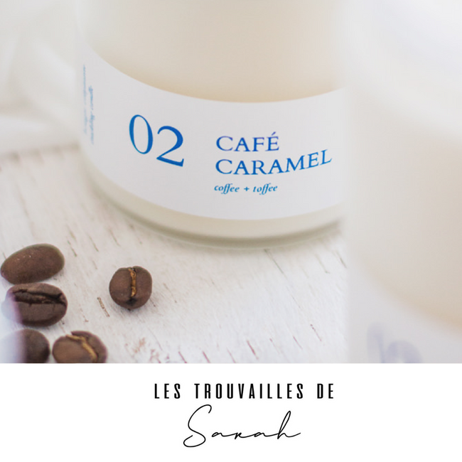 Bougie de soya café caramel avec grains de café