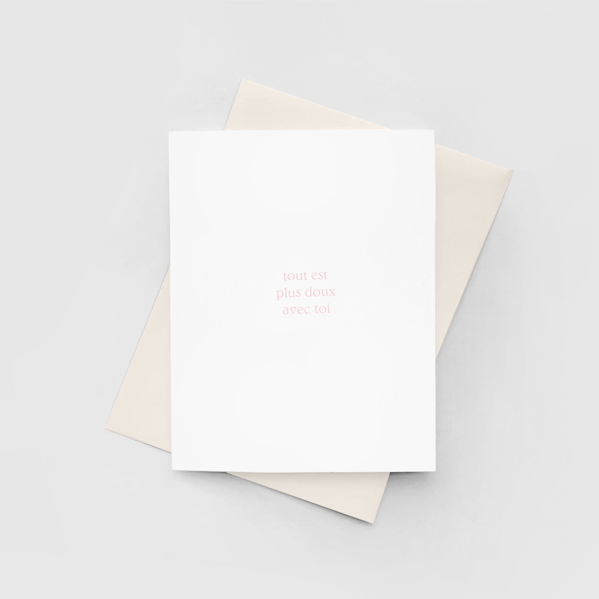 Letterpress Greeting card - Tout est plus doux – Flambette