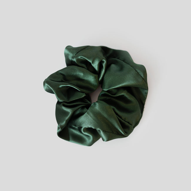 Green satin scrunchie 