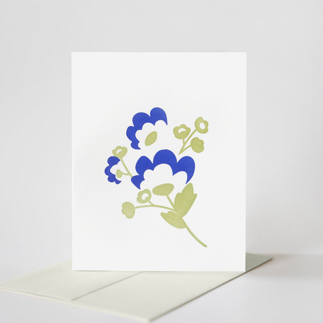 carte de souhaits illustration de fleurs bleues