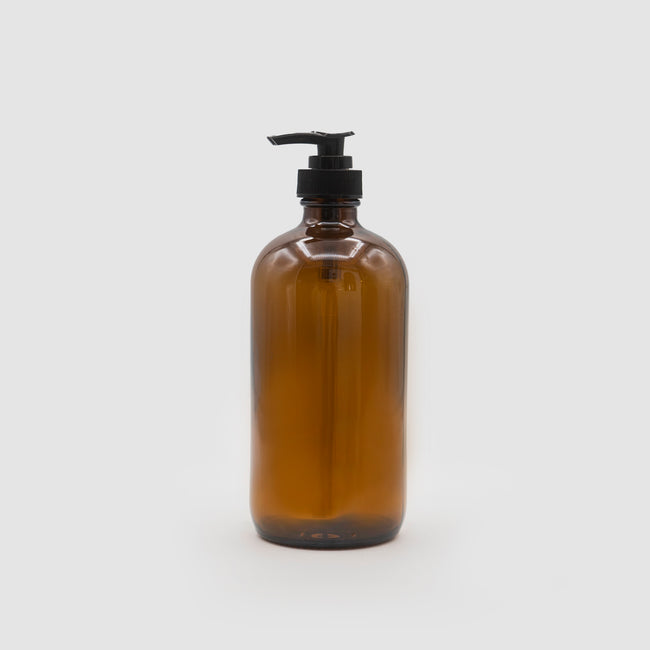  Amber glass pump bottles