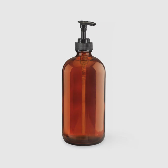  Amber glass pump bottles