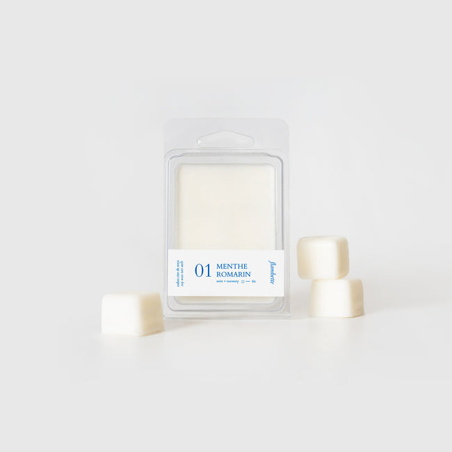 emballage cubes de cire de soya menthe romarin