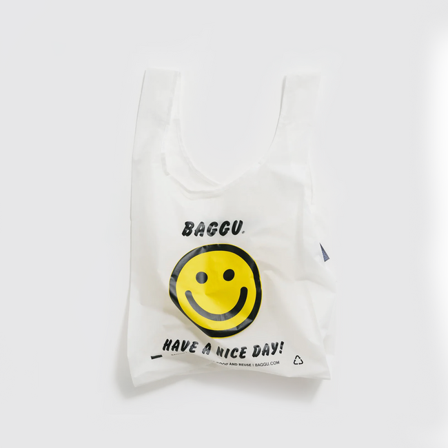sac baggu smiley jaune have a nice day